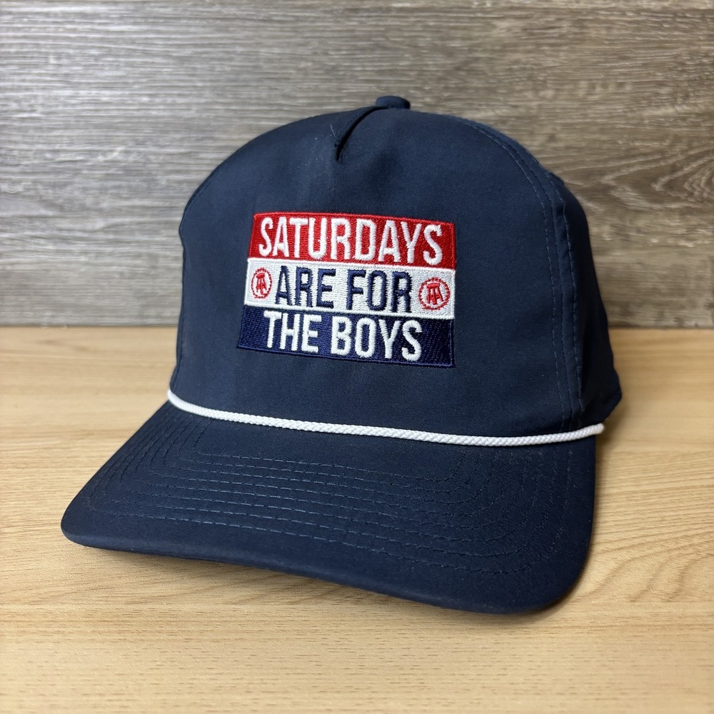 Barstool Sports Saturdays Are For The Boys Imperial Snapback Hat Blue Rope Cap